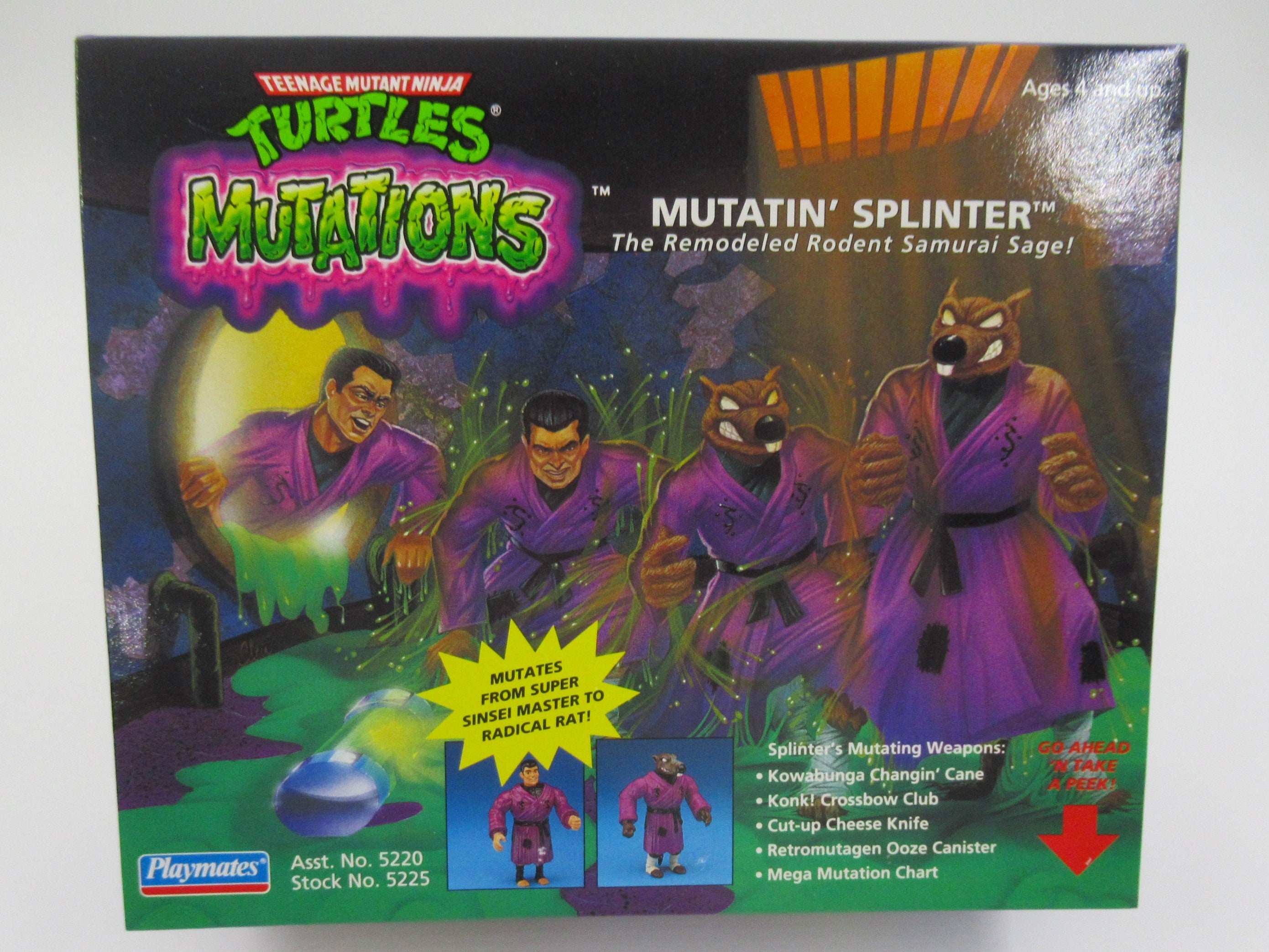 Teenage Mutant Ninja Turtles Splinter/Bebop/Rocksteady Mutations Figure TMNTs - Playmates (1992)